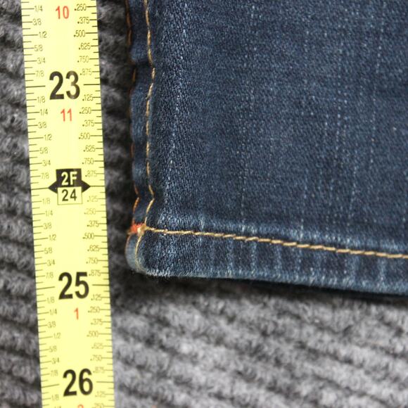 True Religion Jeans Womens 30 Blue Mid Rise Straight Lizzy Stretch Cropped - Picture 8 of 10